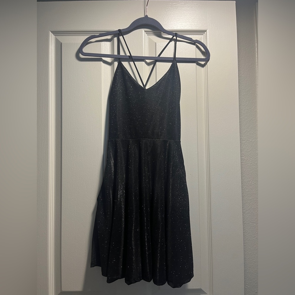 Windsor Black Sparkle Skater Dress